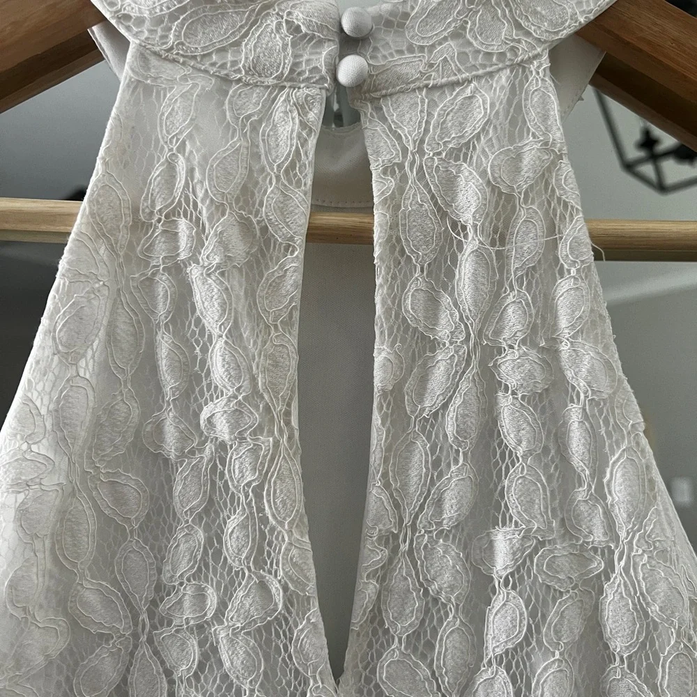 Lulu's White Lace Halter Shift Dress - Picture 6 of 7